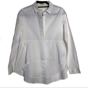 COS Crisp Cotton Peplum Popover White